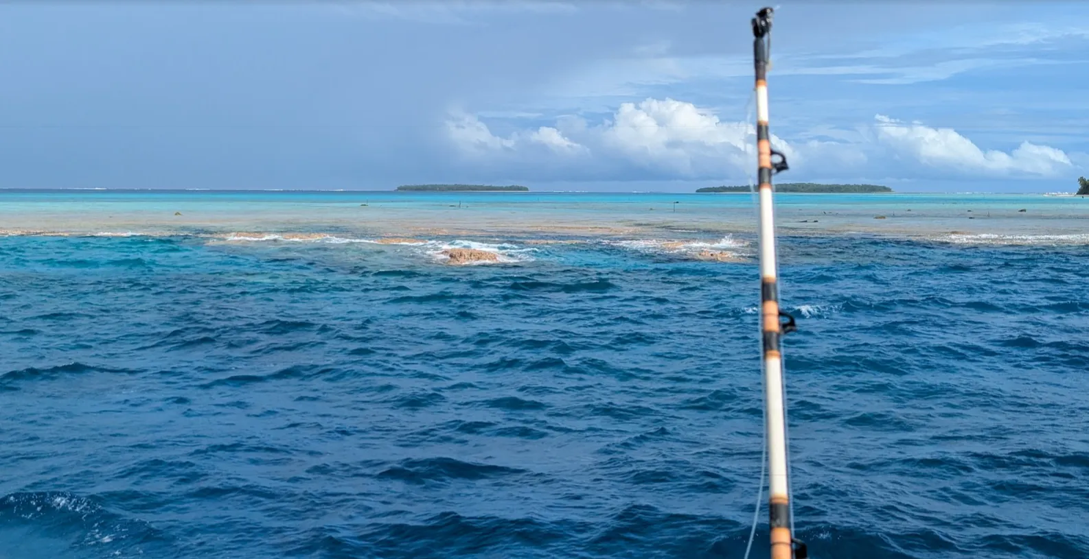 Palmerston coral atoll seen from NEPTUN during the tense anchor watch