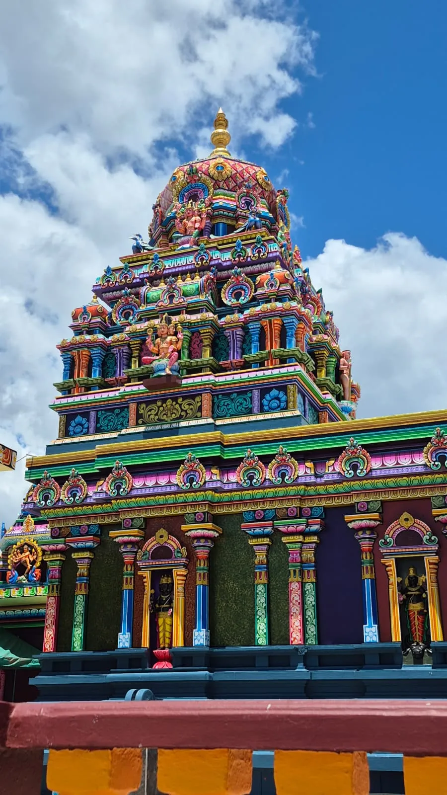 The Hindu temple of Shiva in Nadi, Fiji, with brightly painted carvings
