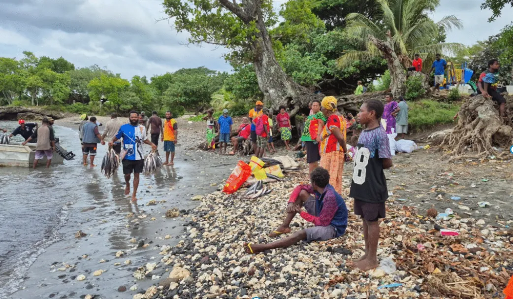 Rain-soaked streets of Lenakel, Tanna, on the day NEPTUN's crew came ashore
