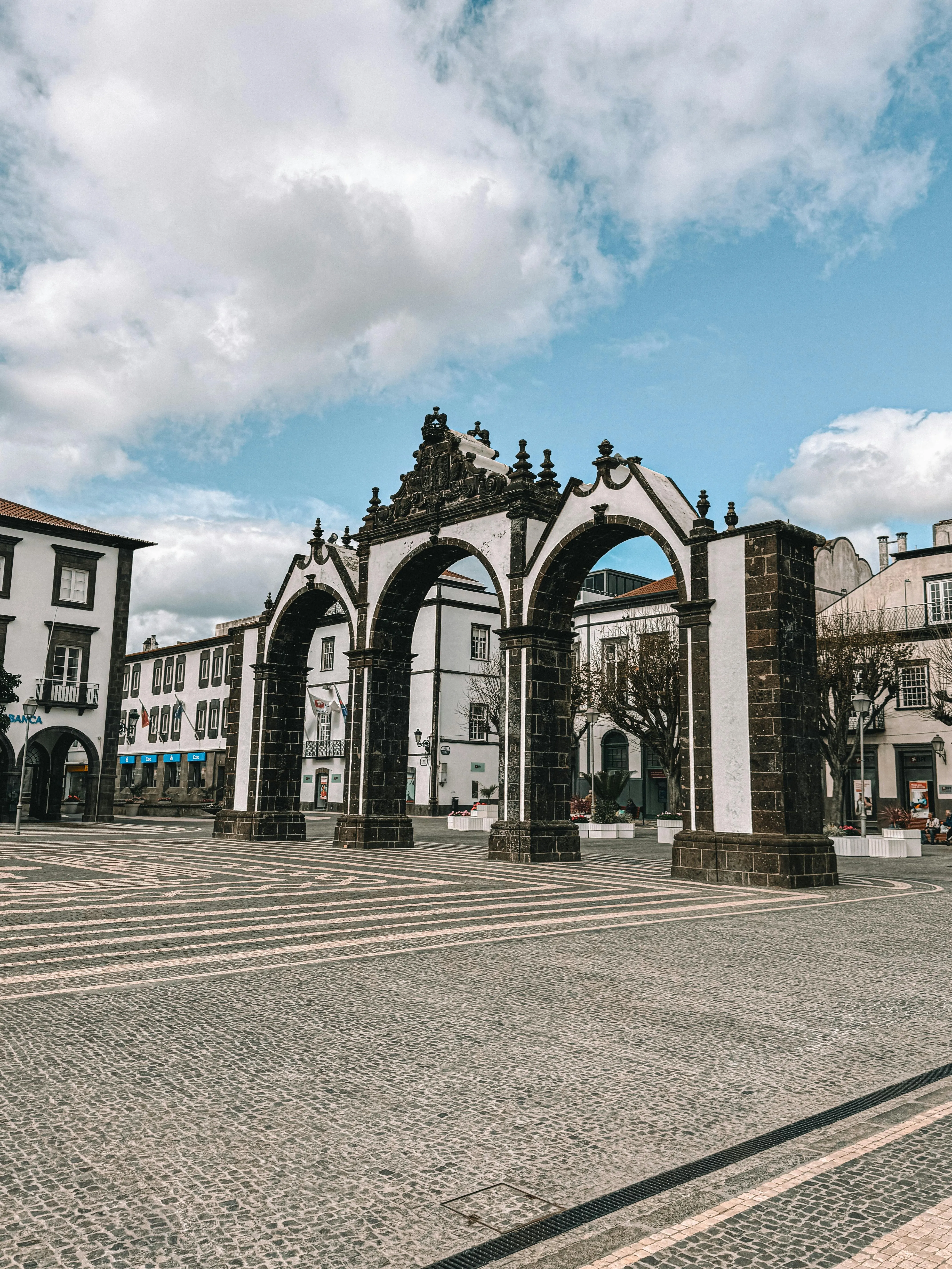 The Portas da Cidade in Ponta Delgada, the old gate of the São Miguel capital and the threshold of the Azores ashore.