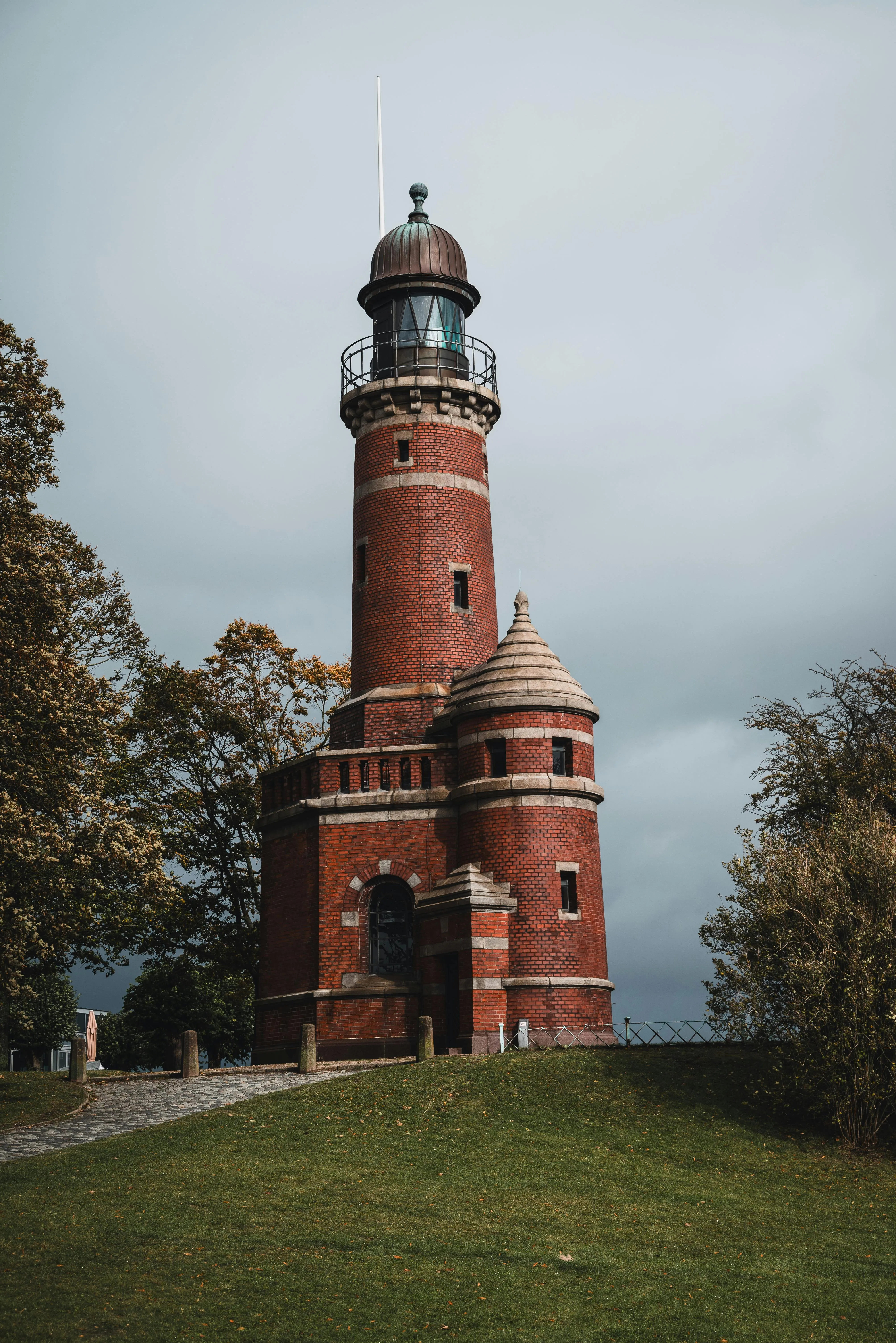 The red lighthouse at Kiel, the harbour light that marks the end of the voyage.