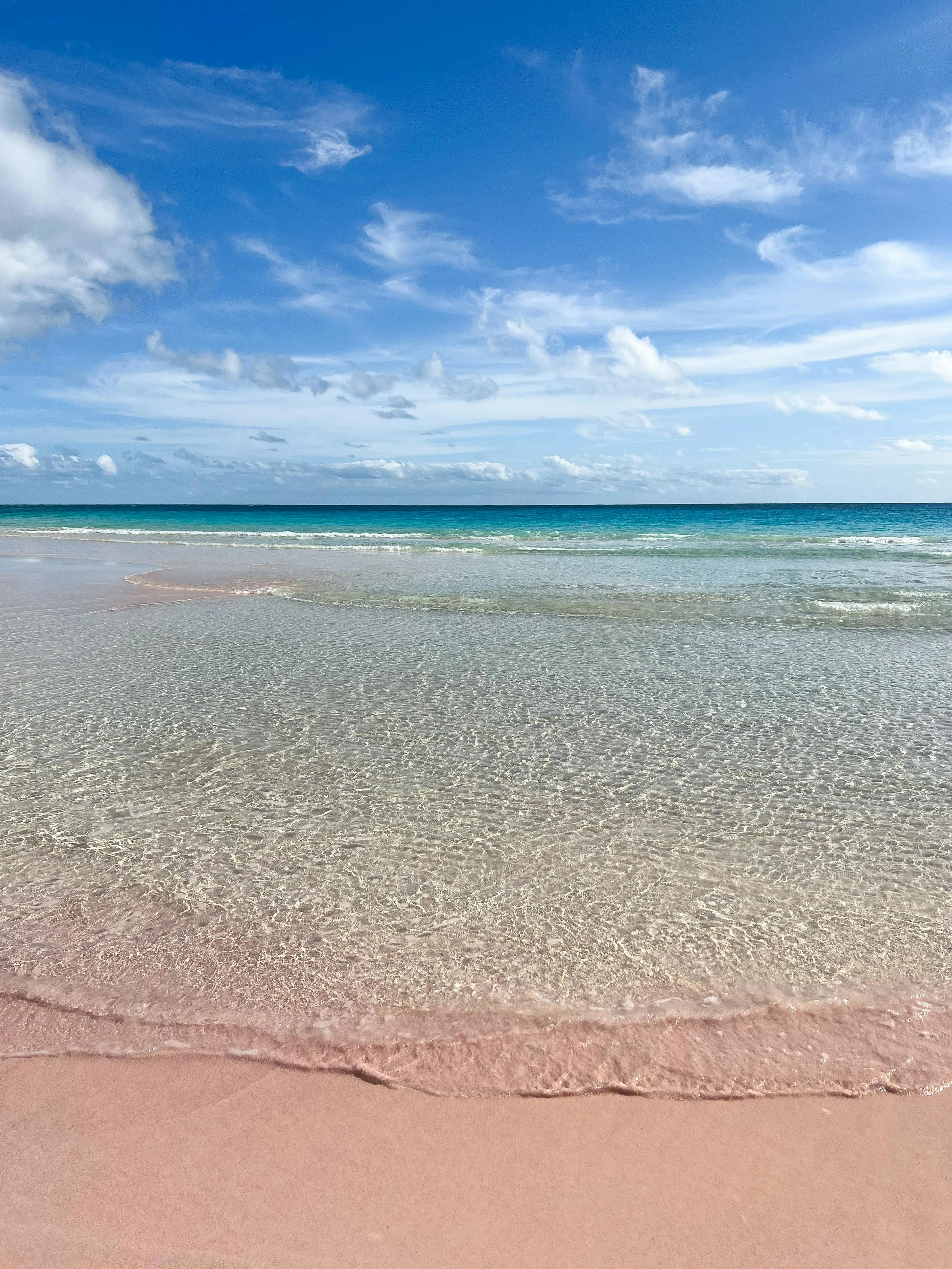 Bermuda's pink coral sand, the halfway rest stop on the classic spring transatlantic route.