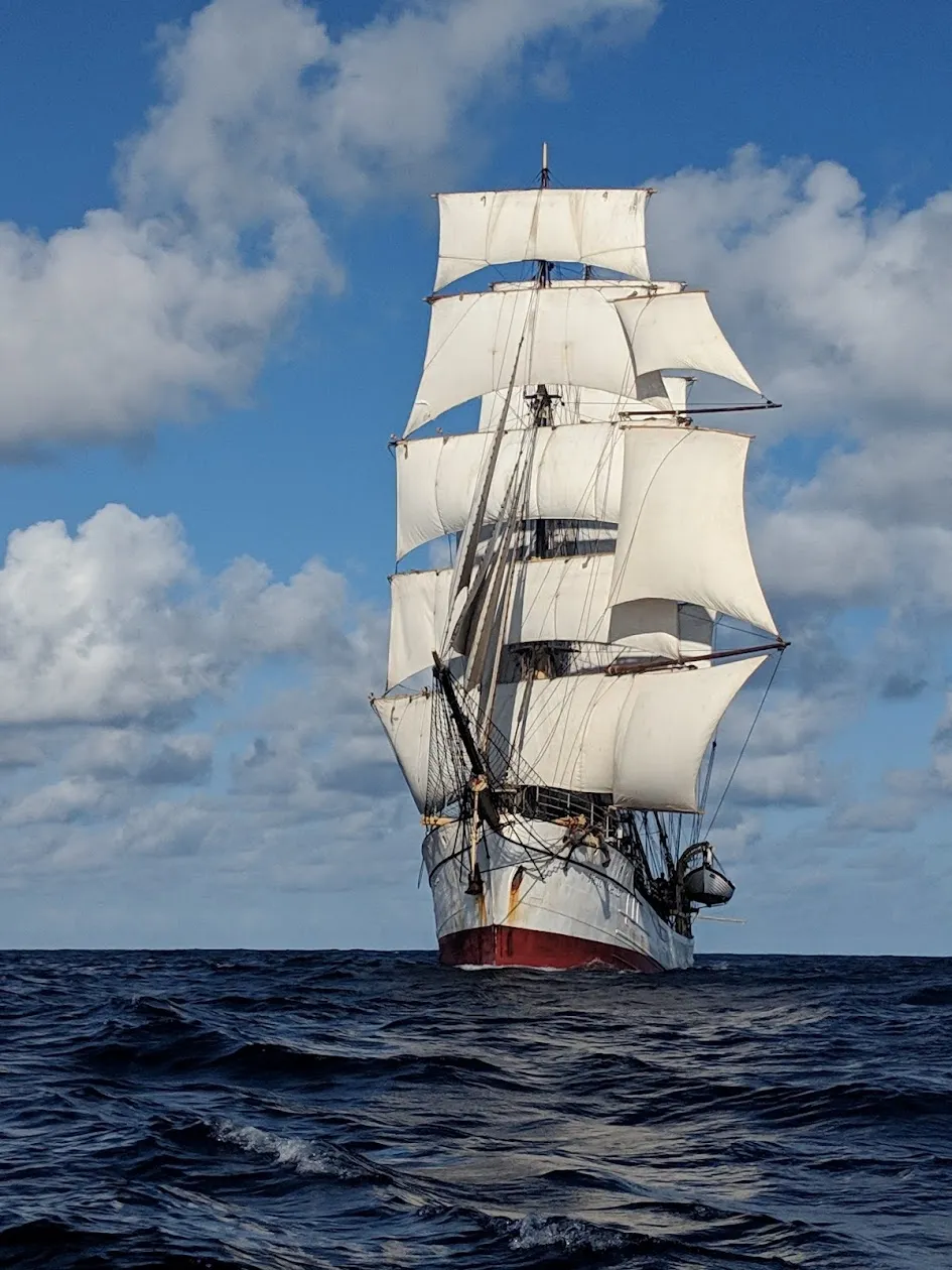 Barque Picton Castle under sail.