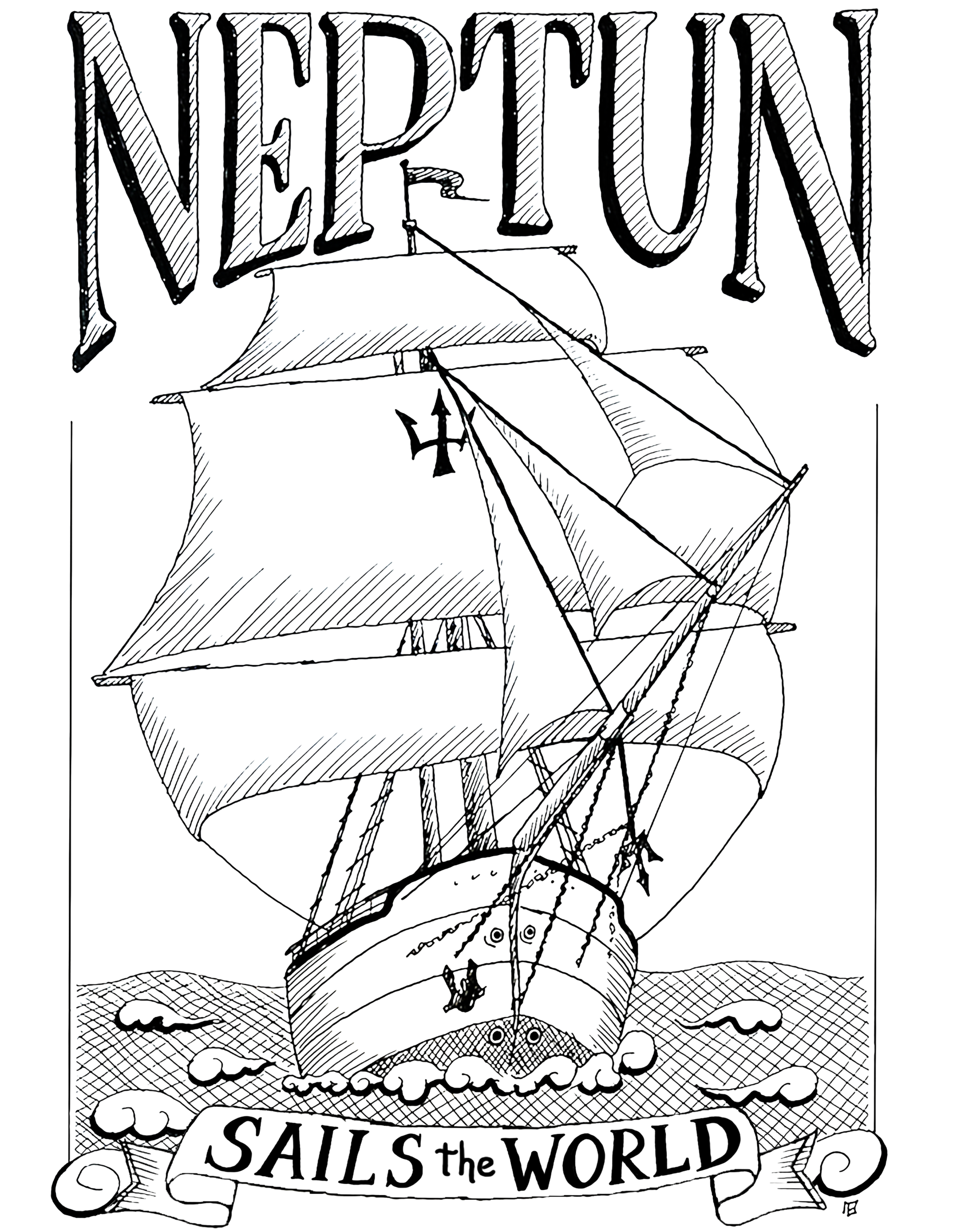 Print 3 – Sail the world Black